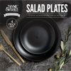 Thyme & Table Dinnerware Black Onyx Stoneware Salad Round Plates, 4 Pack