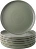 Ceramic Dinner Plates Set of 6, Wavy Rim 10.5 Inch Stoneware Dish Set, Large Dinnerware Plates