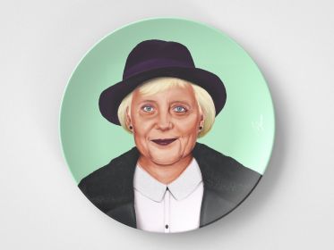 Angela // 10" Round Plate // Political Gift Idea (Set: Single Plate)