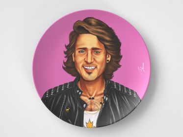 Justin // 10" Round Plate // Political Gift Idea (Set: Set of 4)