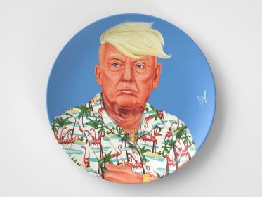 Donald // 10" Round Plate // Political Gift Idea (Set: Set of 4)