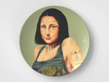 Mona // 10" Round Plate // Artist Gift Idea (Set: Set of 4)