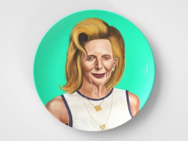 Margaret // 10" Round Plate // Political Gift Idea (Set: Set of 4)